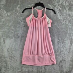 Lululemon No Limits Tank Womens 6 Pink Coral Sports Bra Yoga Running Spin Gym‎